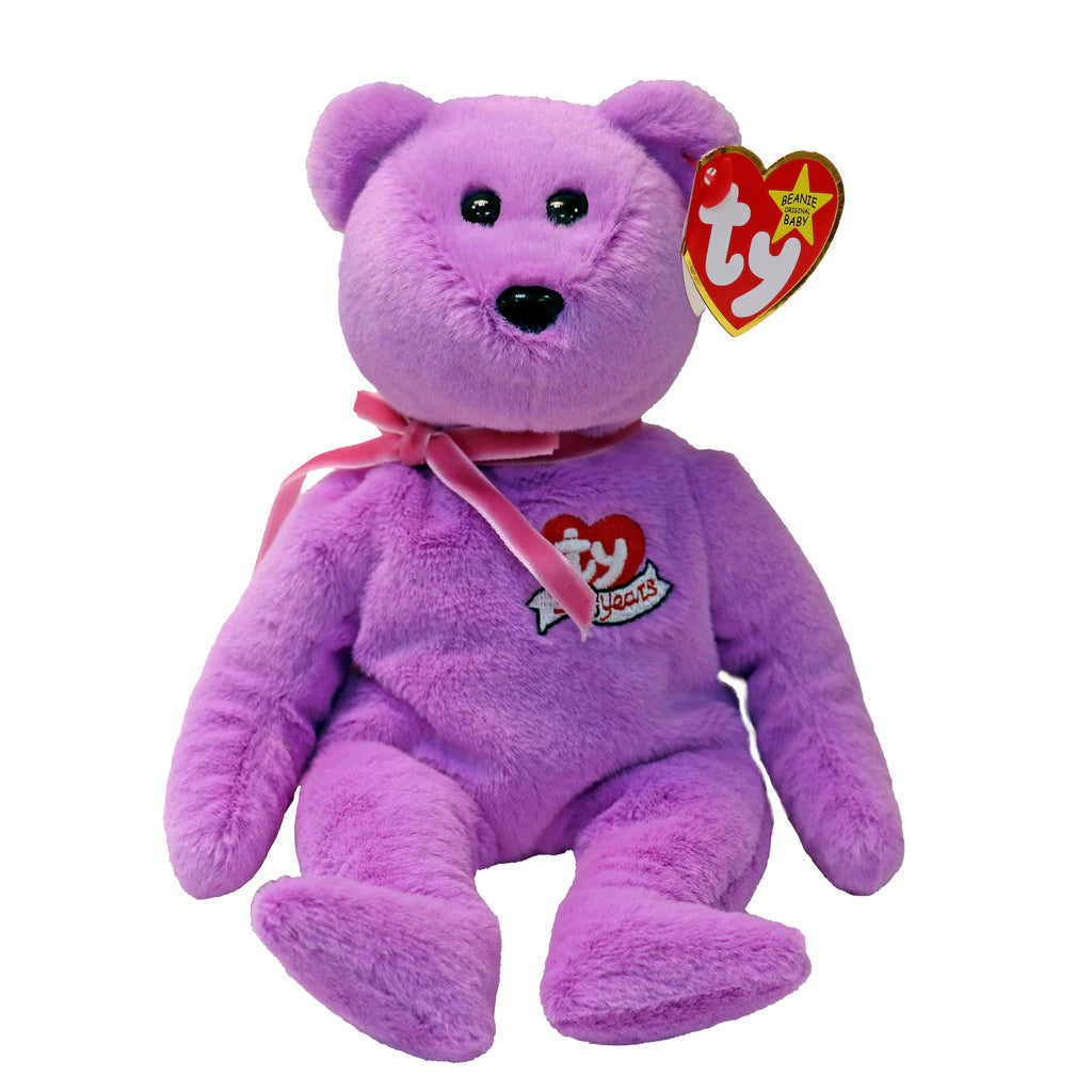 Beanie Baby - Celebrate II - Purple Teddy Bear