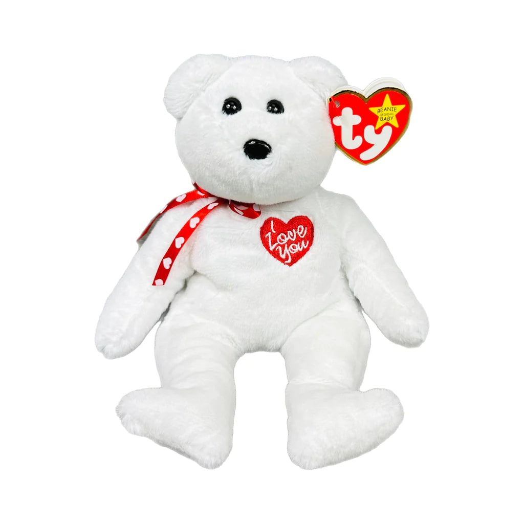 Beanie Baby - Scarlett II - White Teddy Bear