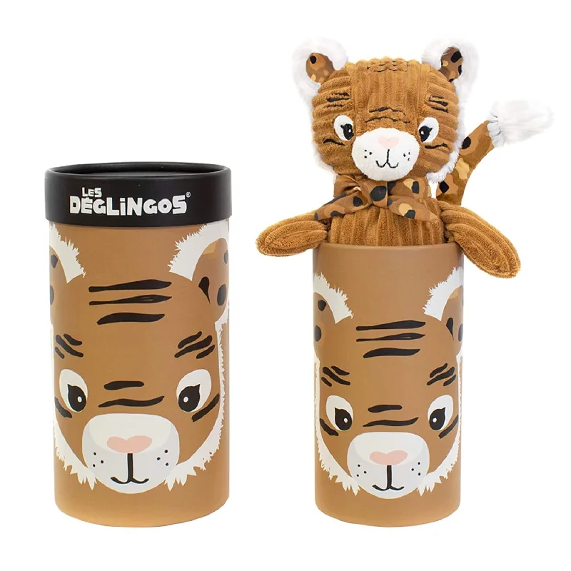 Les Deglingos Big Simply Plush Animal In Tube | Speculos the Tiger