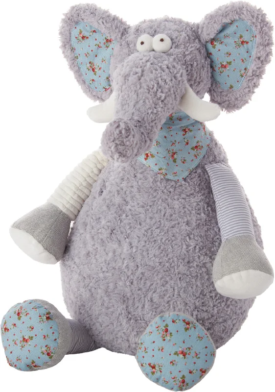 Plush Lines Handcrafted Elephant Kids Grey Plush Animal