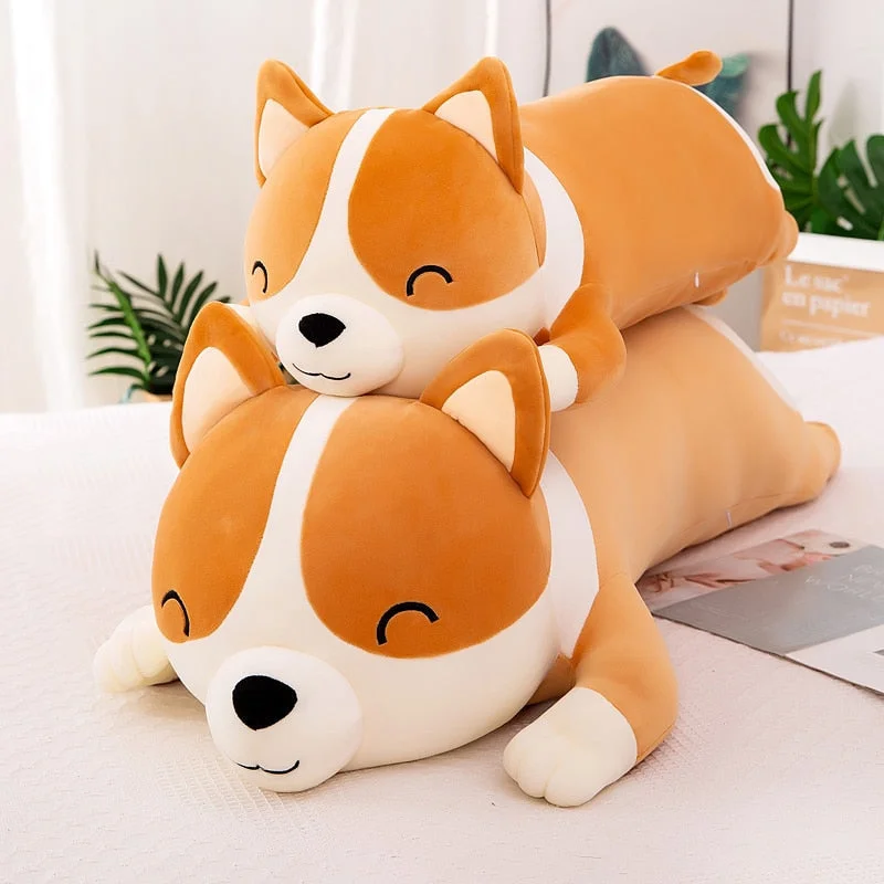 Happy Laying Corgi Plush