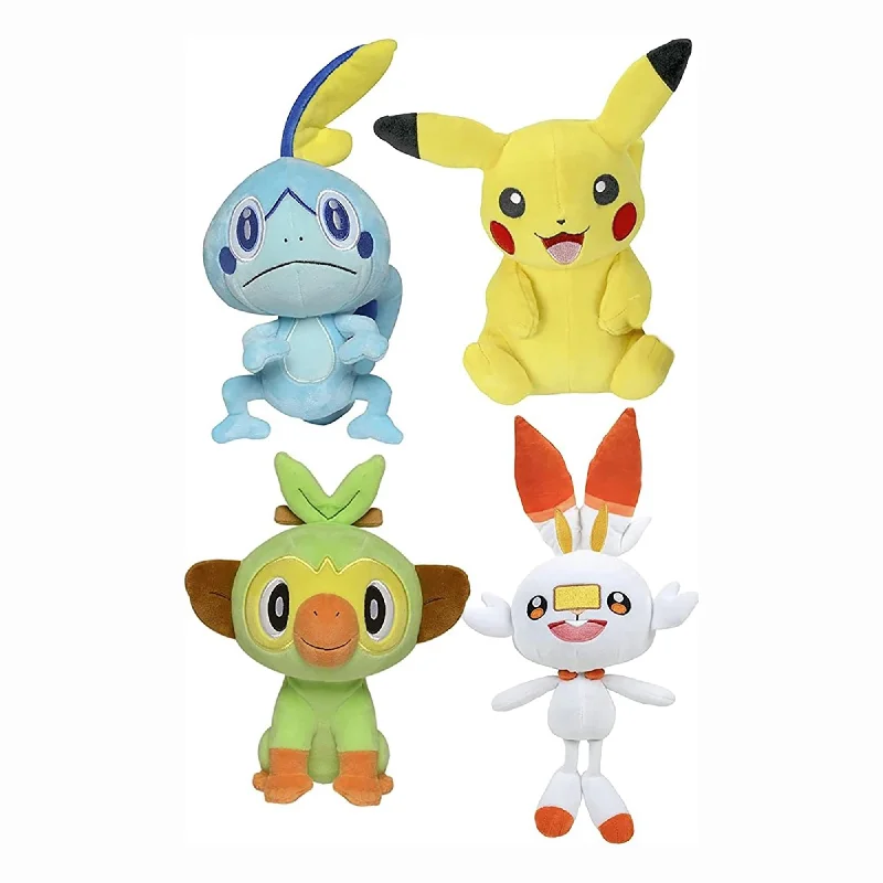 Pokemon New Galar Region 8 Inch Plush 4-Pack