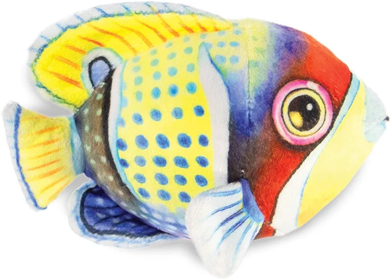 Real Planet Pot Flatfish Blue/Yellow 6.5 Inch Realistic Soft Plush