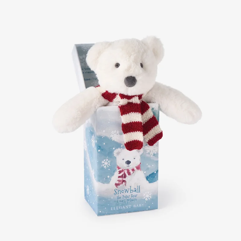 ‘Snowball' Polar Bear Snuggler Plush Security Blanket W/ Gift Box