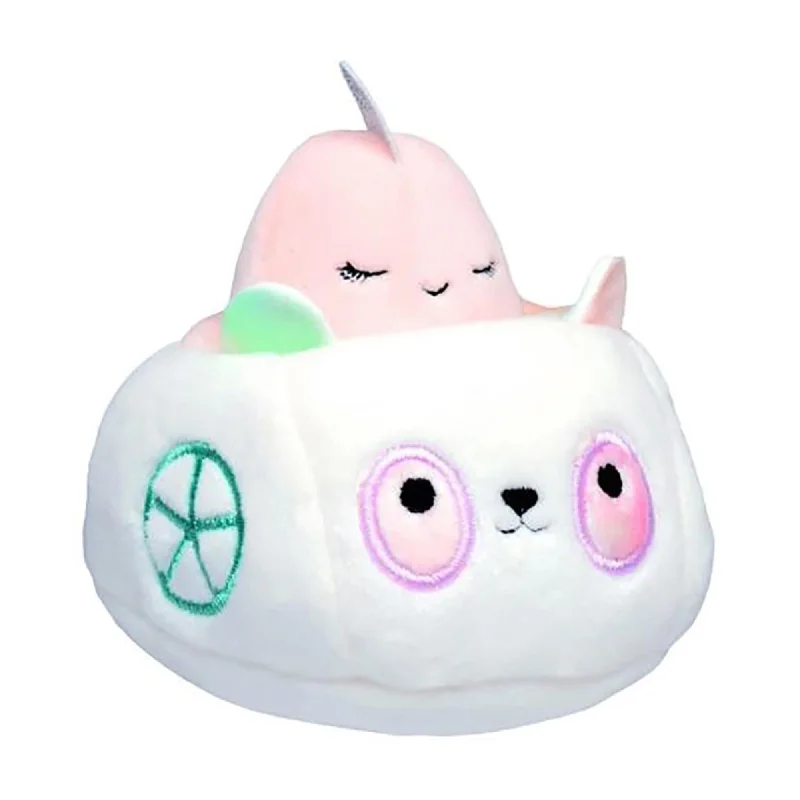 Squishville Mini Squishmallow Plush | Evie the Narwhal in Vehicle