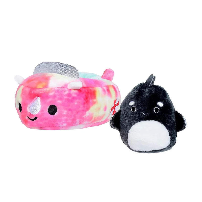 Squishville Mini Squishmallow Plush | Kai the Orca in Vehicle