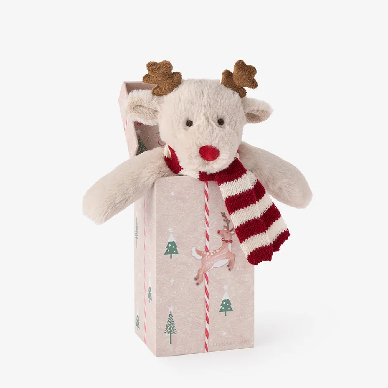 ‘Tinsel' Reindeer Snuggler Plush Security Blanket W/ Gift Box