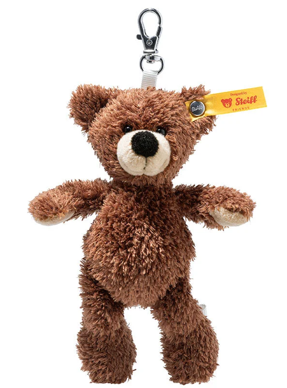 Chocolate Brown Fynn Teddy Bear Keyring by Steiff - 12cm