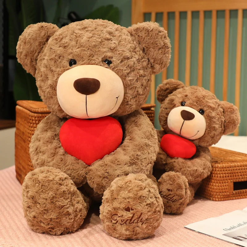 Cute Brown Smile Love Teddy Bear - Aixini Toys