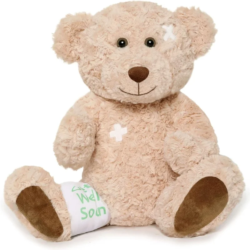 Get Well Soon Teddy Bear, Brown, 13.8 Inches