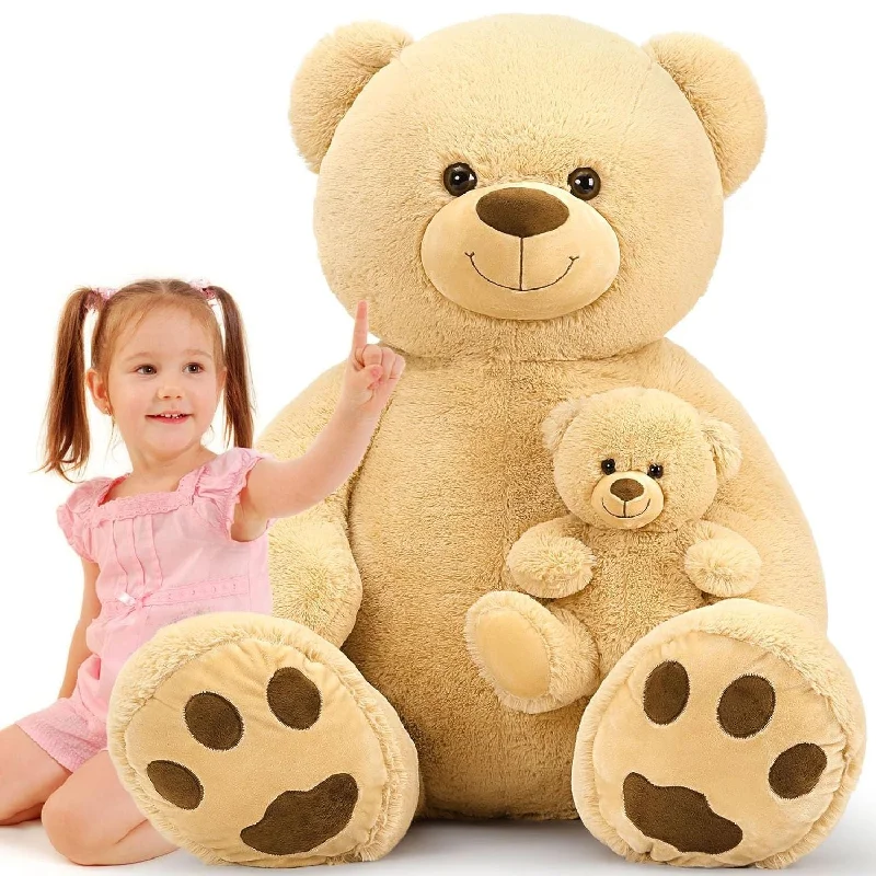 Giant Teddy Bear Stuffed Toy Set, Brown, 51 Inches