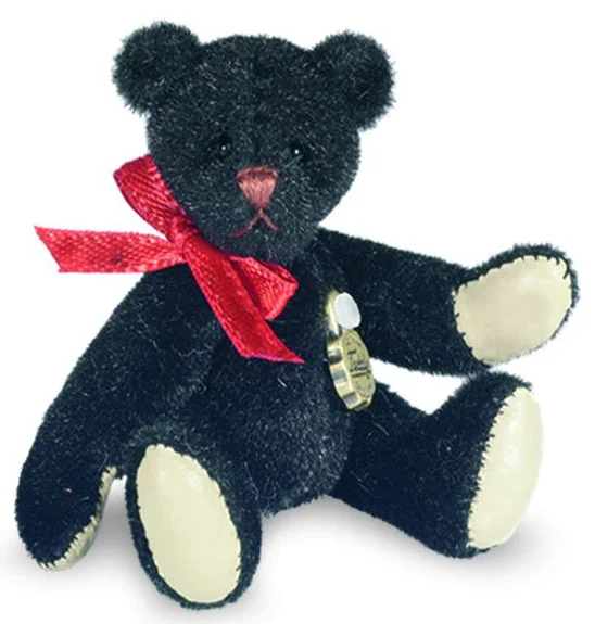 Miniature Black Teddy Bear by Teddy Hermann - 6cm