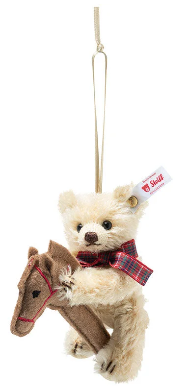 Teddy Bear on Hobby Horse Ornament by Steiff - 11cm