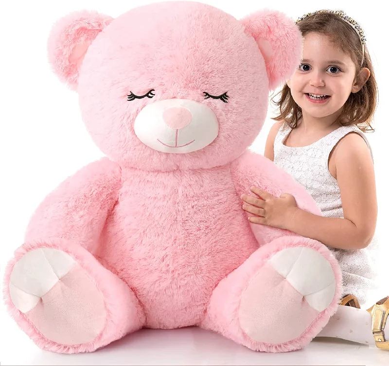 Teddy Bear Stuffed Animal, Pink/Brown, 23.6 Inches