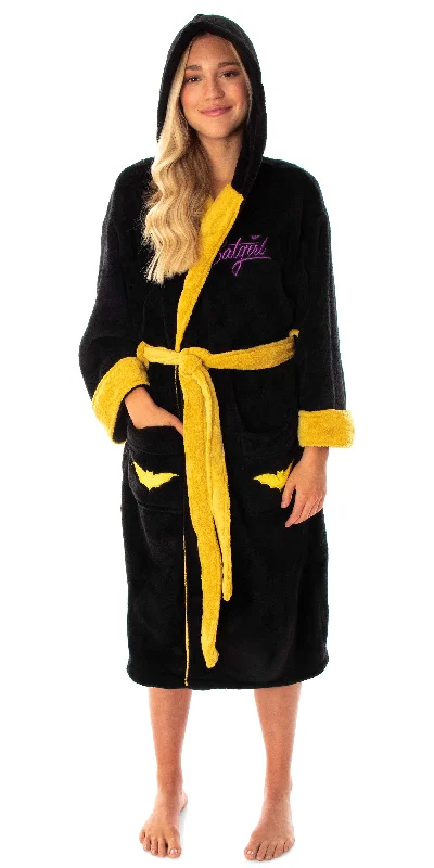 DC Comics Bombshells Women's Retro Batgirl Plush Fleece Hooded Robe