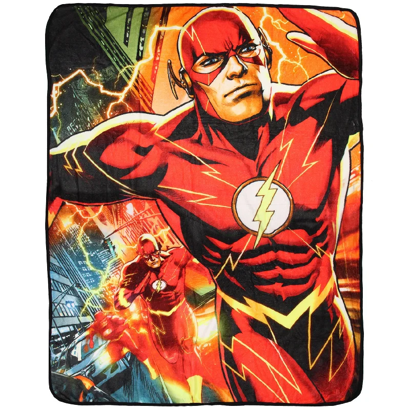 DC Comics The Flash Running Lightning Superhero Plush Throw Blanket 46' x 60'